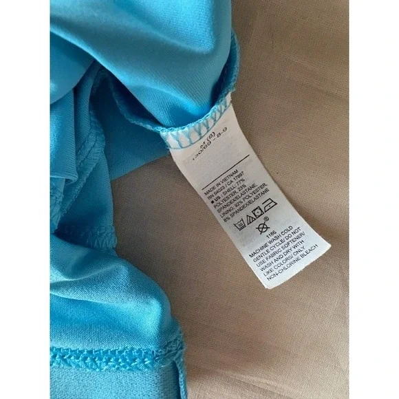 Old Navy Active Bra M(8) Powersoft Girls Crop Top Turquoise/Pink Athletic Sports - Picture 11 of 13